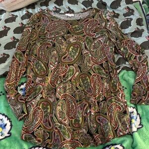 J. Jill Multicolor Paisley Long Sleeve Top